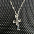 Cross with flower necklace