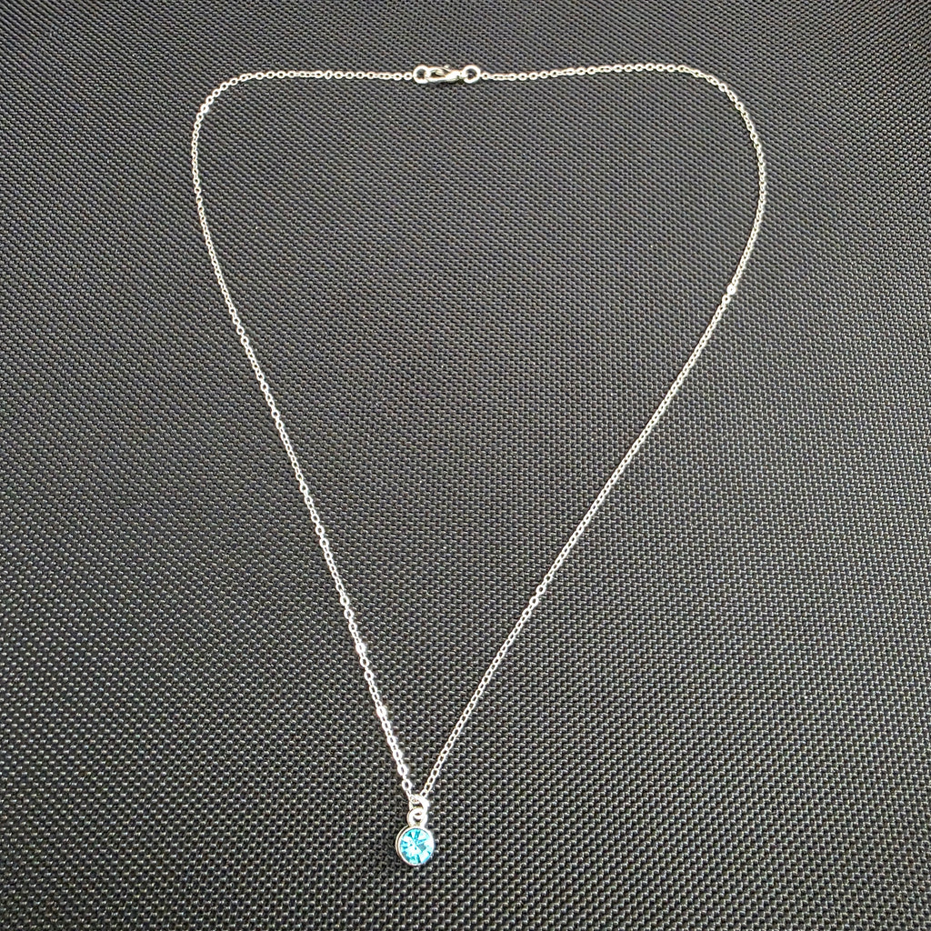 Baby blue gem necklace