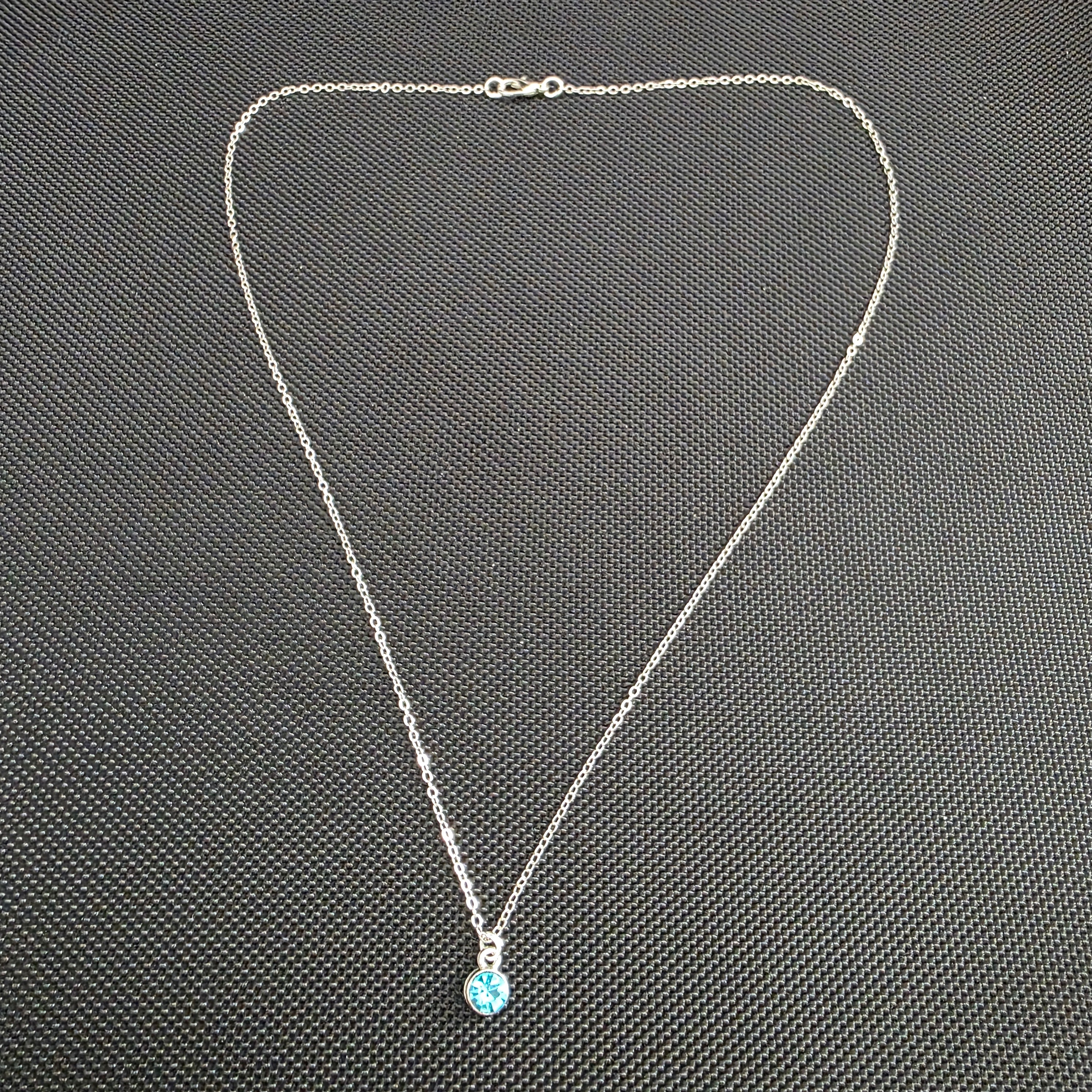 Baby blue gem necklace