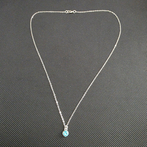 Baby blue gem necklace