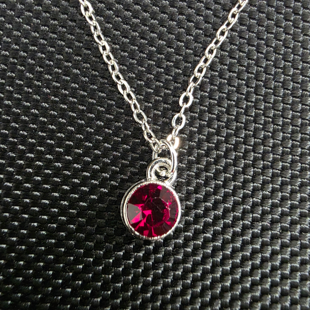 Dark red gem necklace