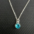 Baby blue gem necklace