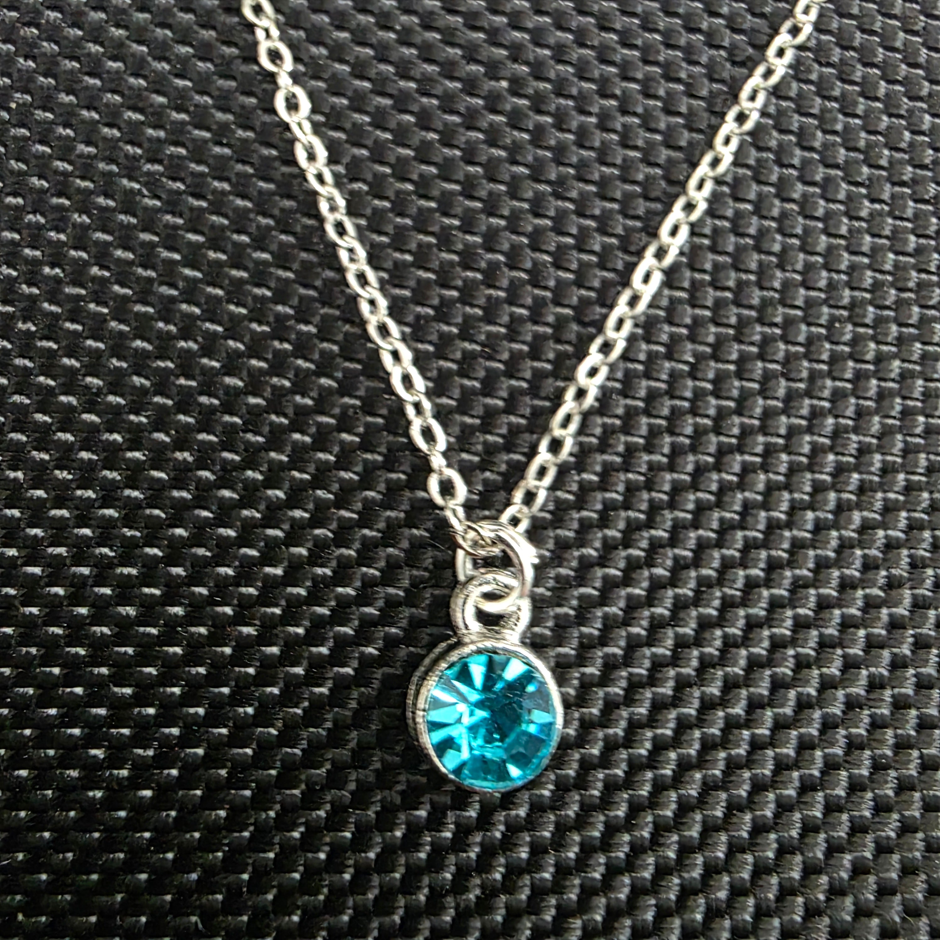 Baby blue gem necklace